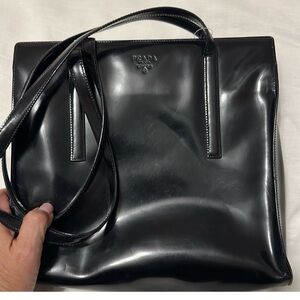Elegant Black Prada Women's Tote Bag